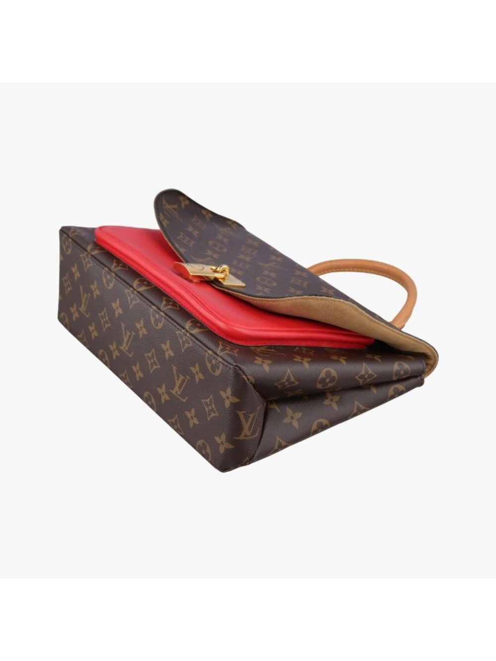 Louis Vuitton Marignan Monogram Brown Coquelicot Canvas Calfskin Shoulder Bag - Picture 4 of 16